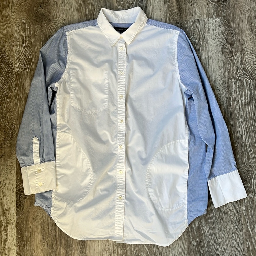 Banana Republic Pinstripe 100% Cotton Button-Down Tunic *